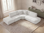 Canapé d'angle L fixe modulable ANDA tissu chenille