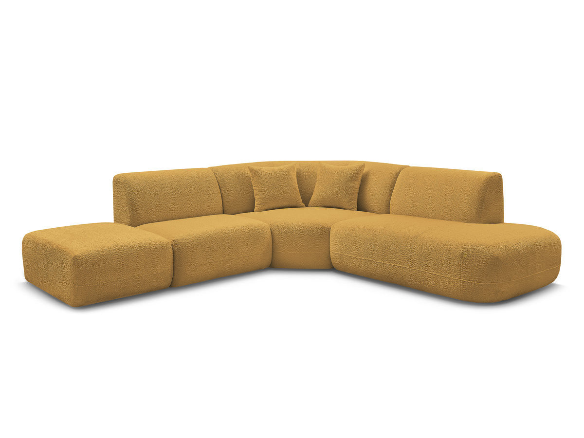 Canapé d'angle L fixe modulable ANDA tissu chenille