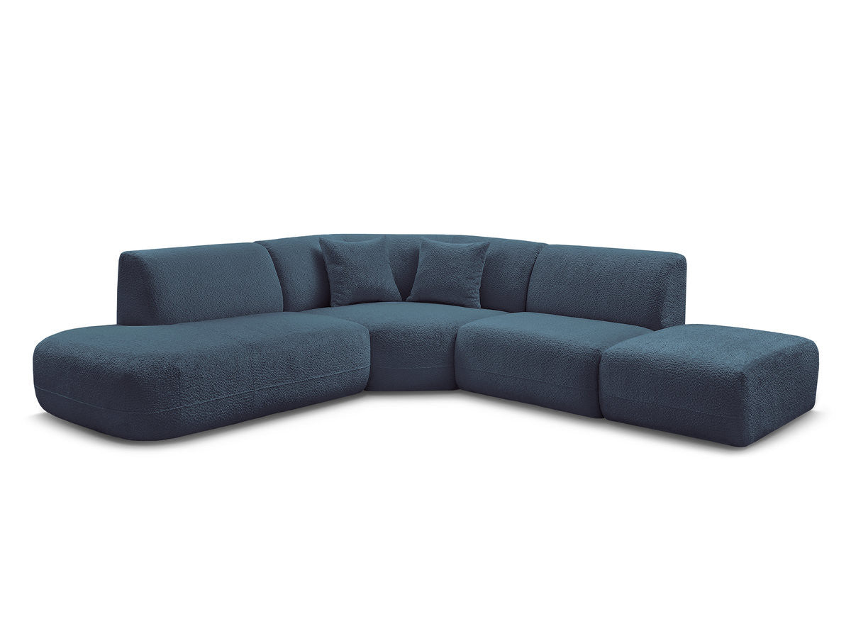 Canapé d'angle L fixe modulable ANDA tissu chenille