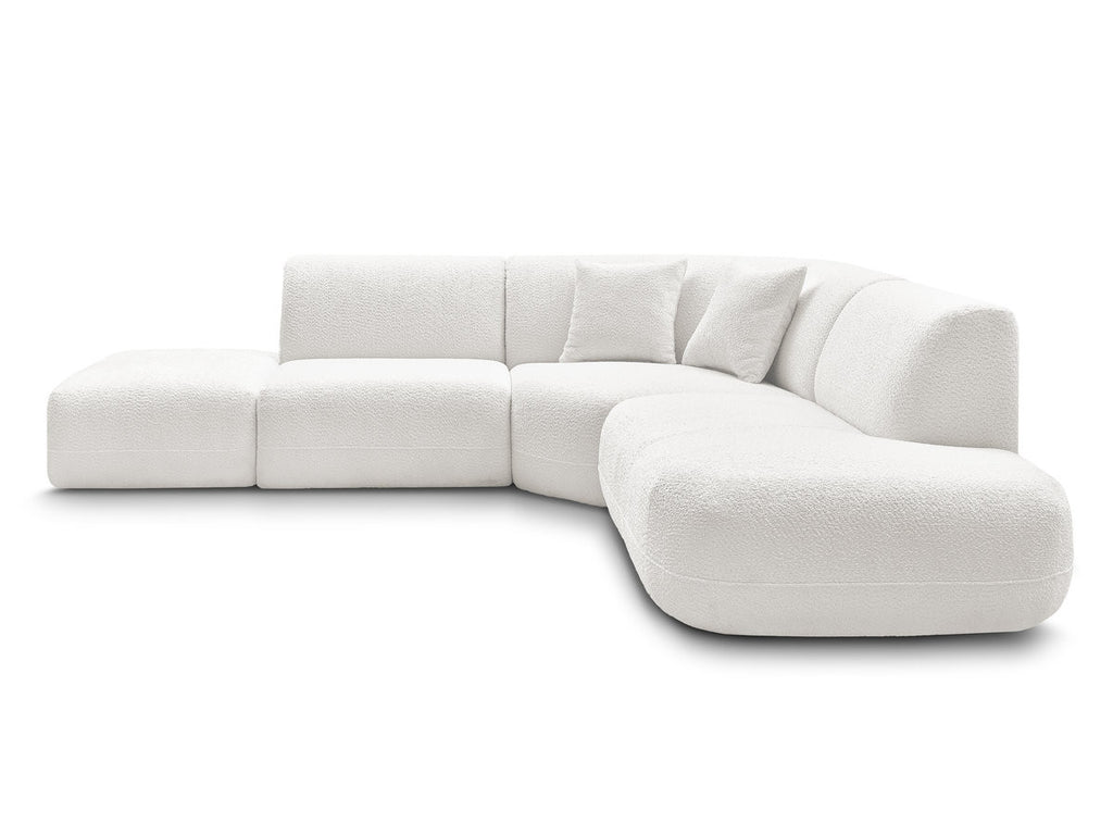 Canapé d'angle L fixe modulable ANDA tissu chenille
