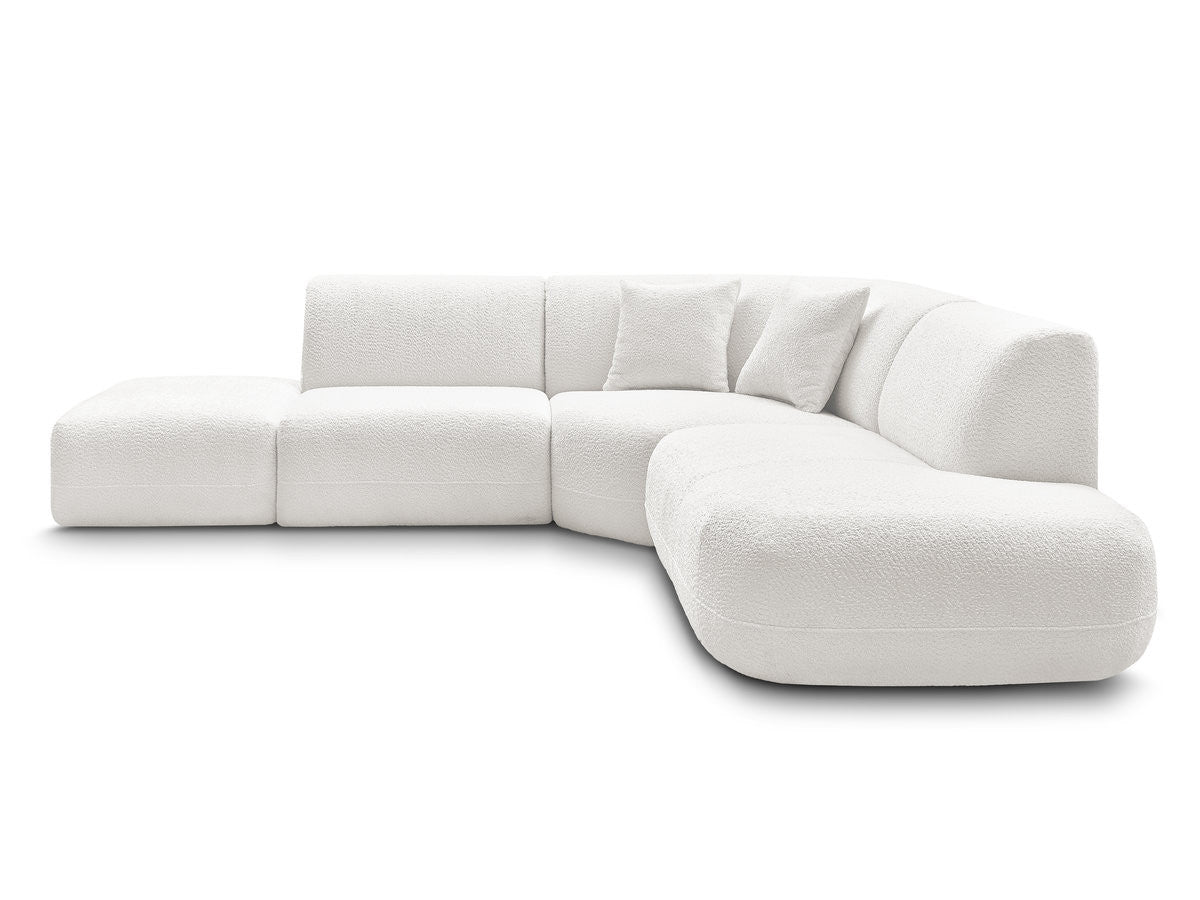 Canapé d'angle L fixe modulable ANDA tissu chenille