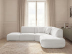 Canapé d'angle L fixe modulable ANDA tissu chenille