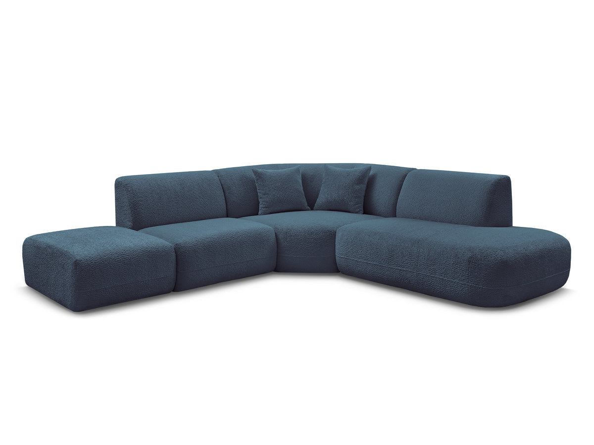 Canapé d'angle L fixe modulable ANDA tissu chenille