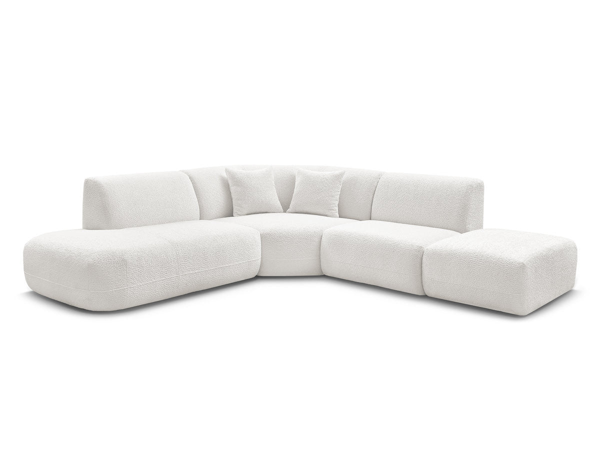 Canapé d'angle L fixe modulable ANDA tissu chenille