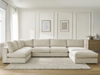Canapé d'angle modulable PARIS velours côtelé avec 3 chauffeuses, 1 méridienne, 1 angle, et 1 pouf