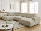 Canapé panoramique convertible FUJI tissu bouclette