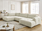 Canapé panoramique convertible FUJI tissu lisse