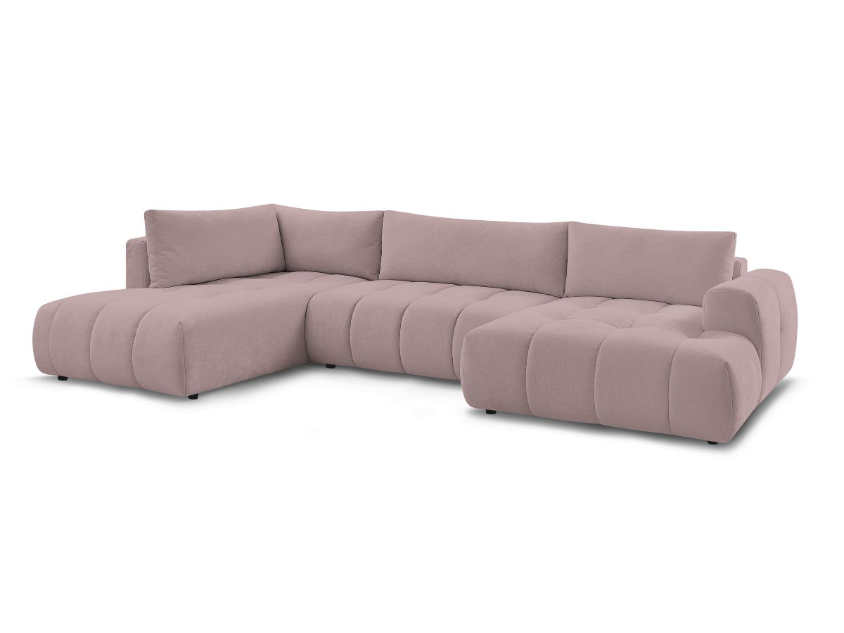 Canapé panoramique convertible FUJI tissu lisse