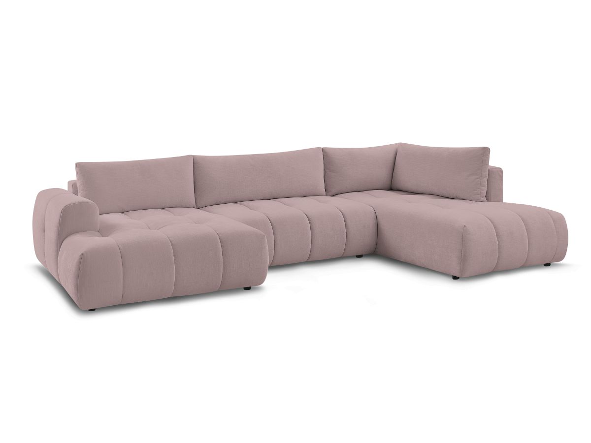 Canapé panoramique convertible FUJI tissu lisse