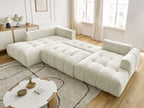 Canapé panoramique convertible FUJI tissu lisse