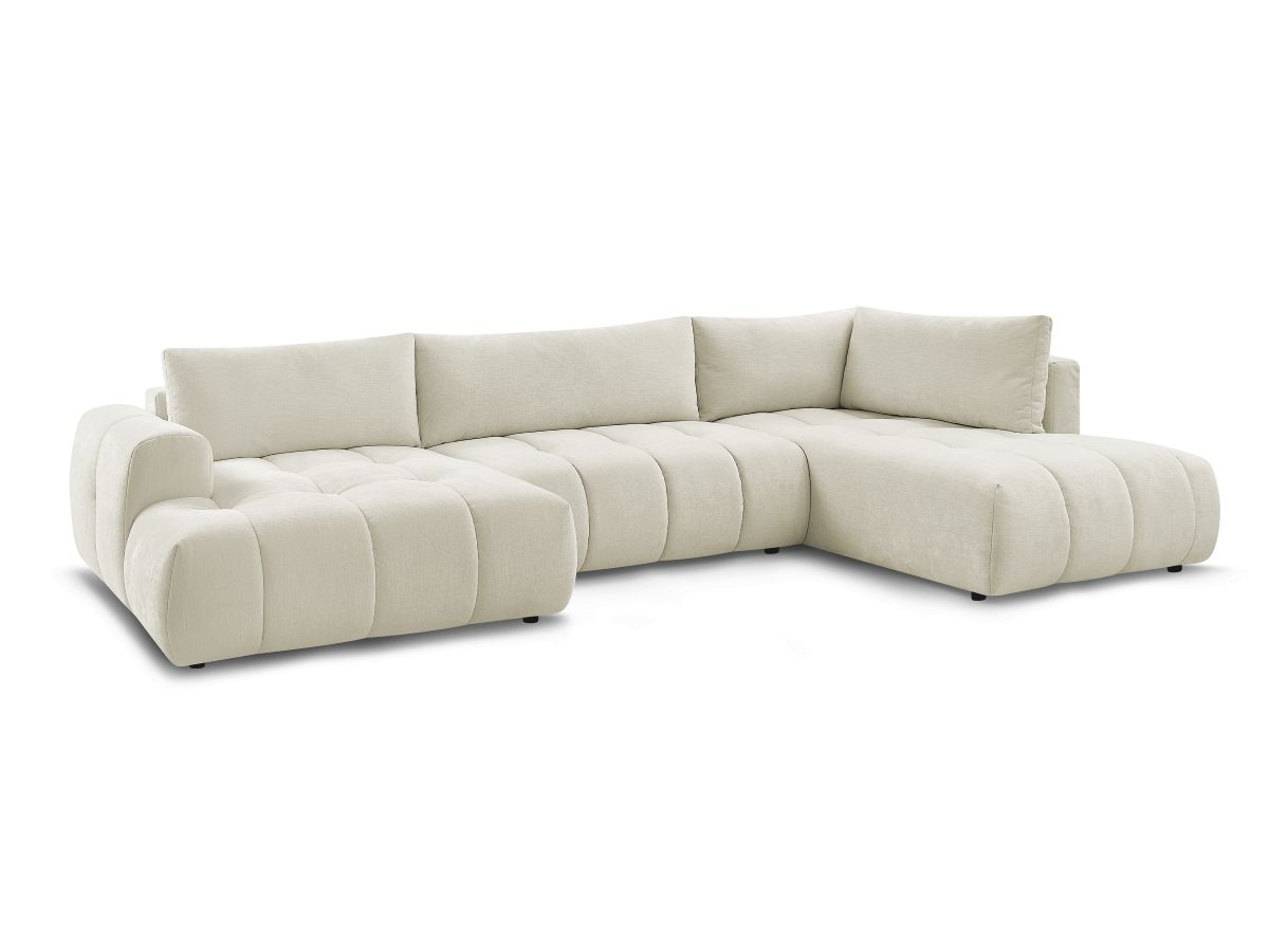 Canapé panoramique convertible FUJI tissu lisse