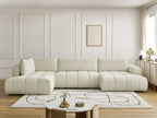 Canapé panoramique convertible FUJI tissu lisse