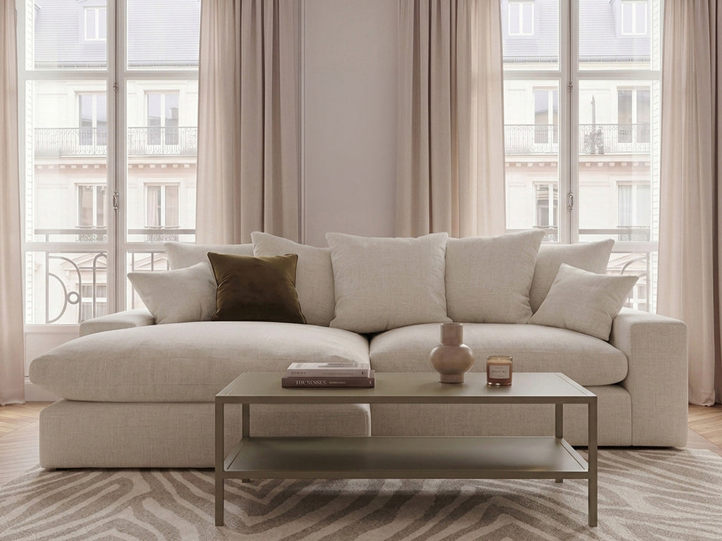 Canapé d'angle réversible compact NEVADA tissu lisse