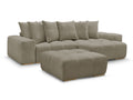 Canapé d'angle réversible convertible coffre ANAKIN tissu texturé avec pouf