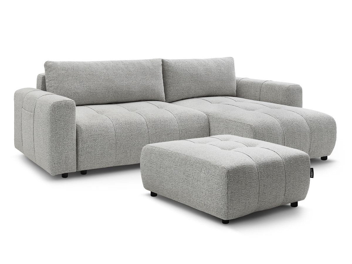 Canapé d'angle réversible convertible coffre ARSENE avec pouf