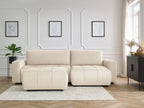 Canapé d'angle réversible convertible coffre ARSENE tissu velours avec pouf