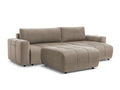 Canapé d'angle réversible convertible coffre ARSENE tissu velours avec pouf