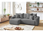 Canapé d'angle réversible convertible coffre ENVY velours côtelé avec pouf