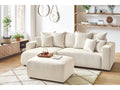 Canapé d'angle réversible convertible coffre ENVY velours côtelé avec pouf