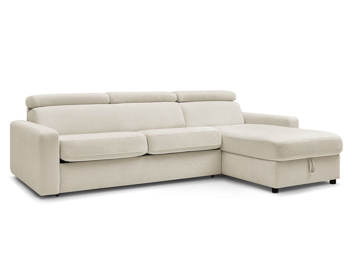 Canapé d'angle réversible convertible coffre MONACO tissu lisse