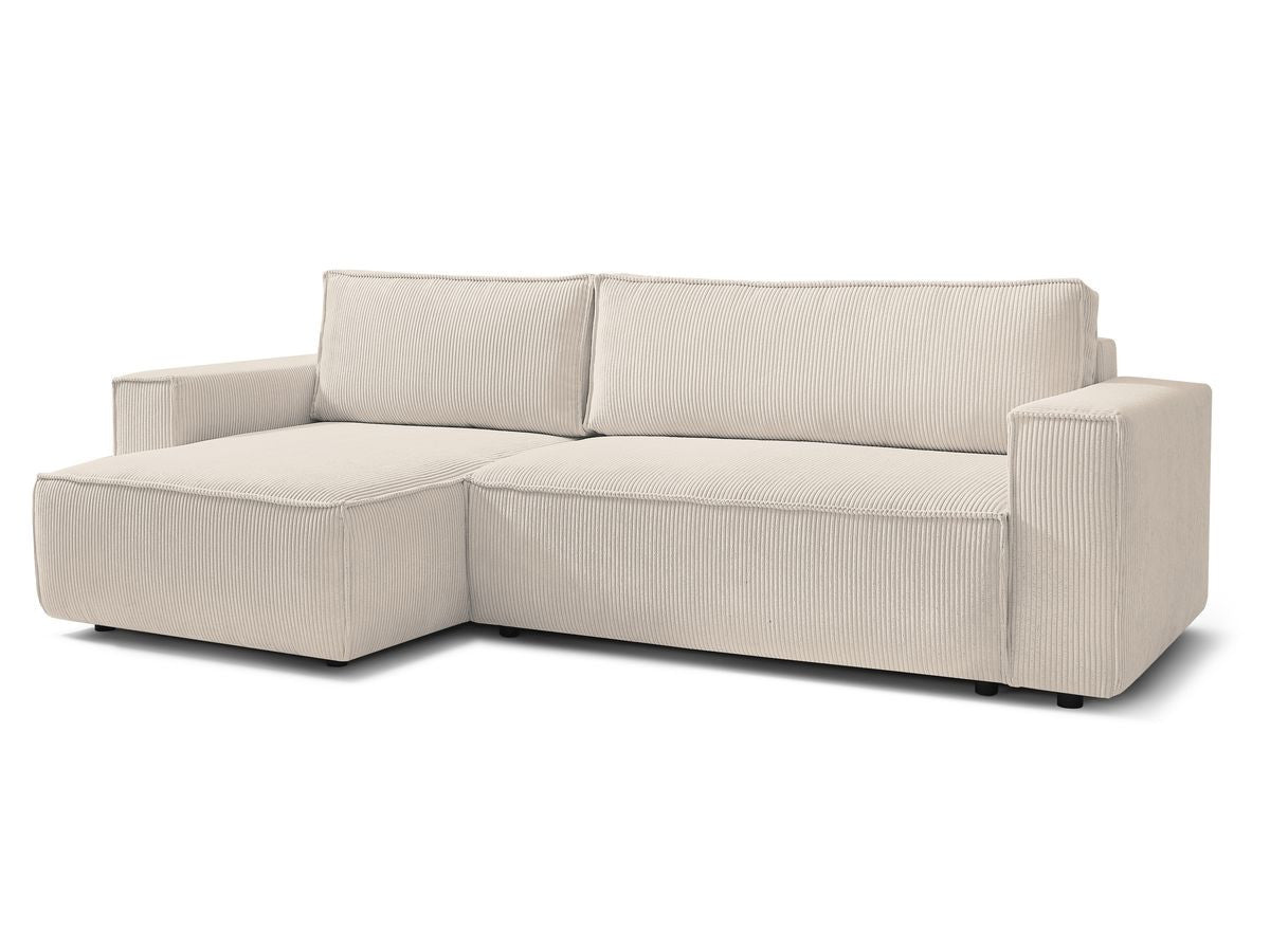 Canapé d'angle réversible convertible coffre NIHAD velours côtelé