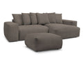 Canapé d'angle réversible convertible coffre VOLTAIRE avec pouf