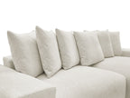 Canapé d'angle réversible convertible coffre VOLTAIRE tissu chiné avec pouf
