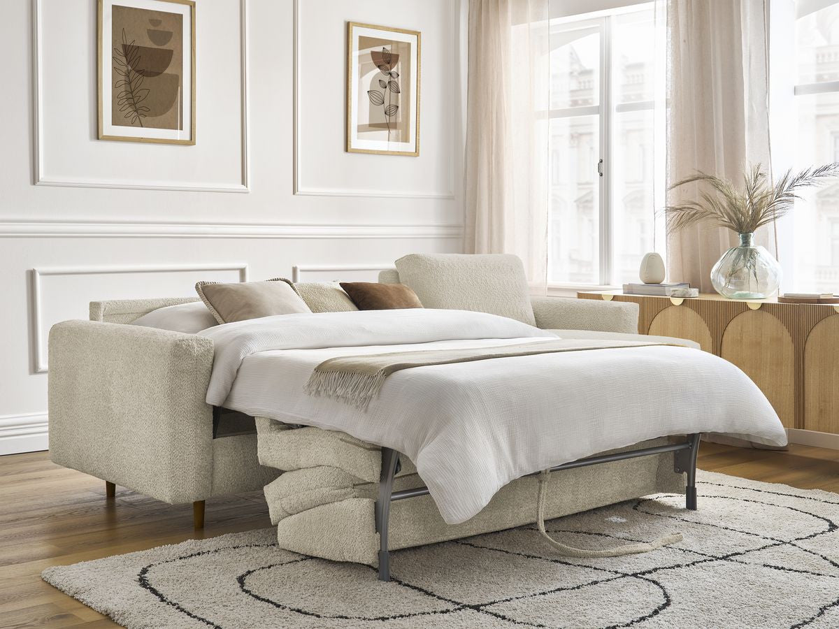 Canapé d'angle réversible convertible NOUVEAU COCOONE ouverture express tissu bouclette