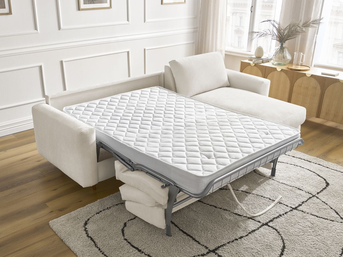 Canapé d'angle réversible convertible NOUVEAU COCOONE ouverture express tissu lisse
