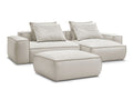 Canapé d'angle réversible ultra moelleux BOHEME cuir végan avec pouf