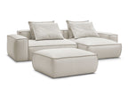 Canapé d'angle réversible ultra moelleux BOHEME cuir végan avec pouf