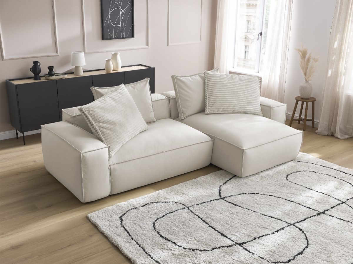 Canapé d'angle réversible ultra moelleux BOHEME cuir végan