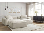 Canapé d'angle réversible ultra moelleux BOHEME tissu chiné avec pouf