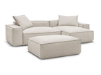 Canapé d'angle réversible ultra moelleux BOHEME tissu chiné avec pouf