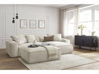 Canapé d'angle réversible ultra moelleux BOHEME tissu chiné avec pouf