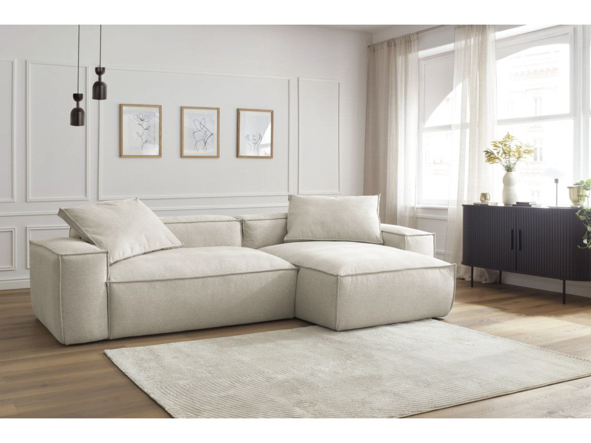 Canapé d'angle réversible ultra moelleux BOHEME tissu chiné