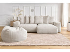 Canapé d'angle réversible VOLTAIRE velours côtelé avec pouf