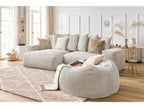 Canapé d'angle réversible VOLTAIRE velours côtelé avec pouf
