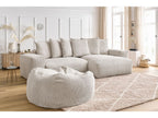 Canapé d'angle réversible VOLTAIRE velours côtelé avec pouf