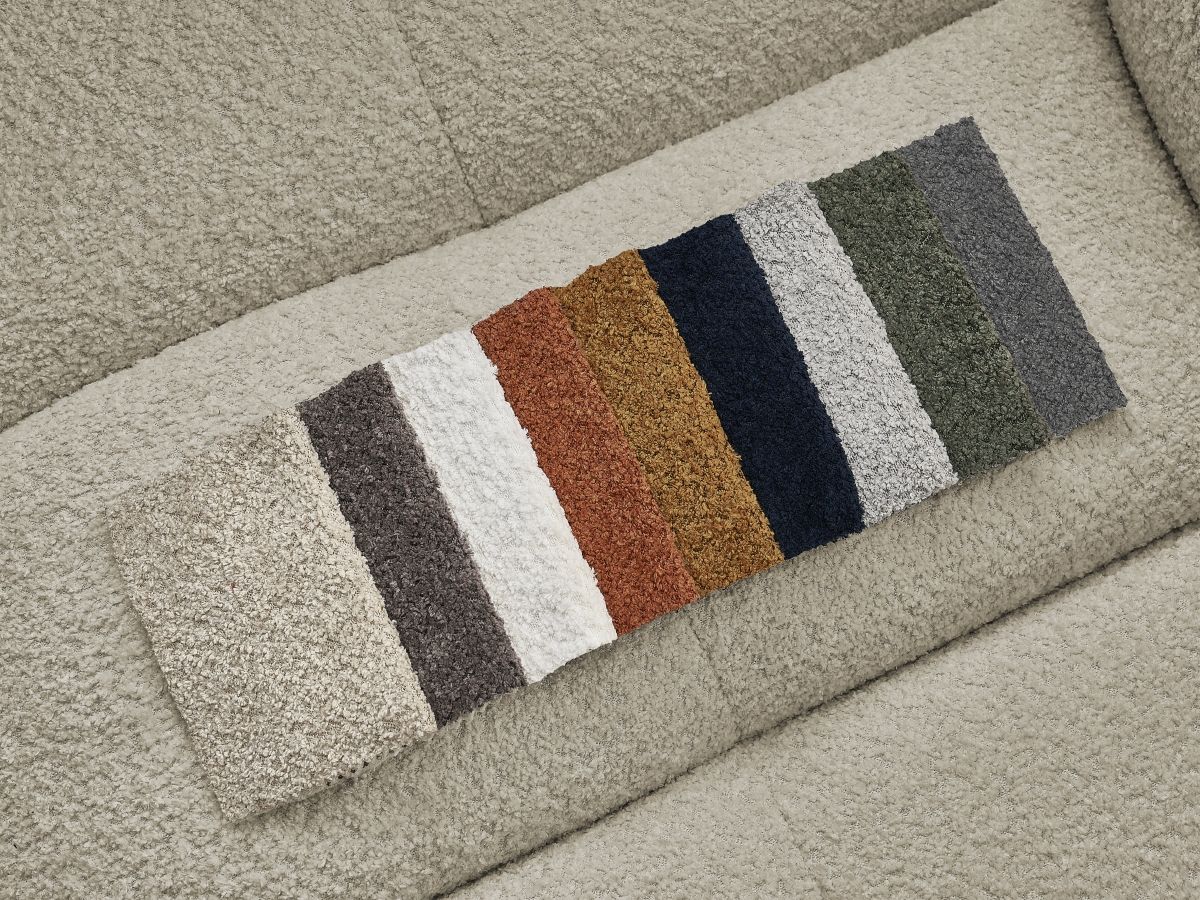 Canapé droit convertible ouverture express 3 places CLOUD tissu bouclette