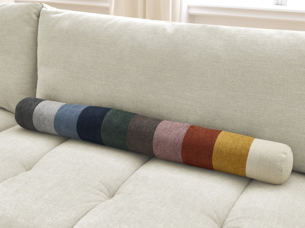 Canapé droit convertible 3 places FUJI tissu lisse avec pouf