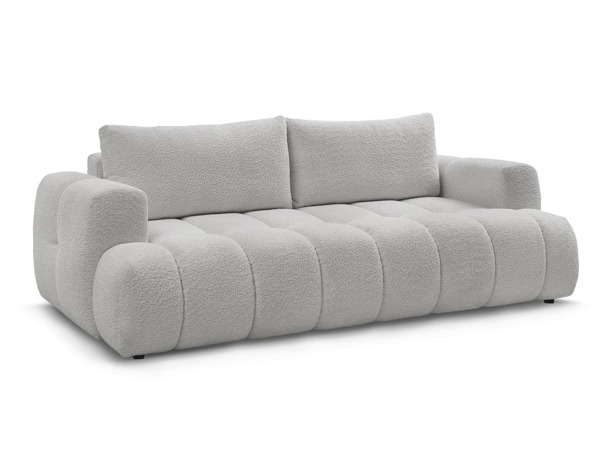 Canapé droit convertible 3 places FUJI tissu bouclette