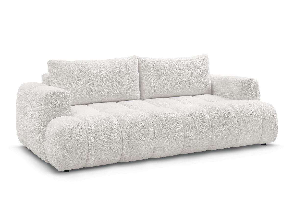 Canapé droit convertible 3 places FUJI tissu bouclette