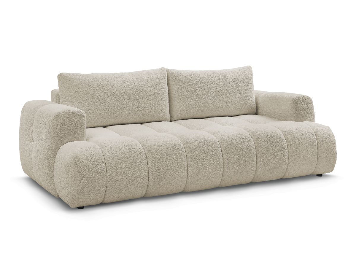 Canapé droit convertible 3 places FUJI tissu bouclette