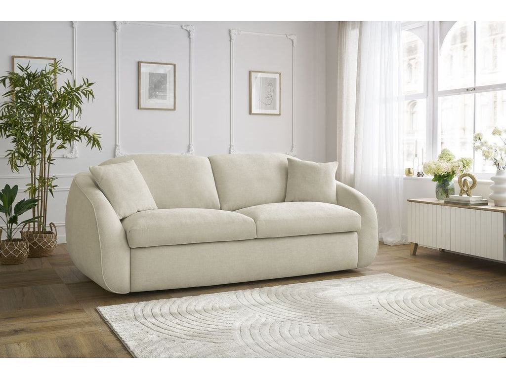 Canapé droit convertible CEZANNE ouverture express tissu lisse