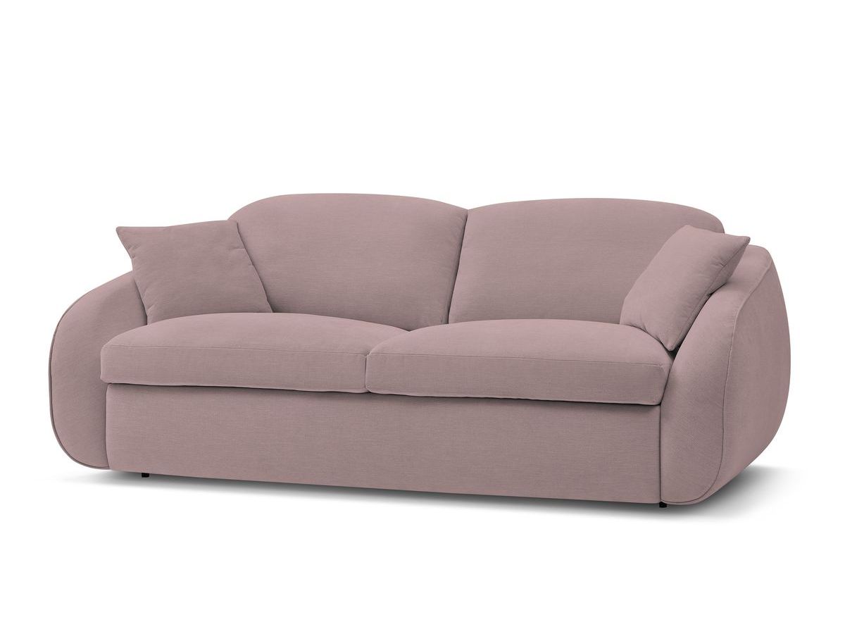Canapé droit convertible CEZANNE ouverture express tissu lisse