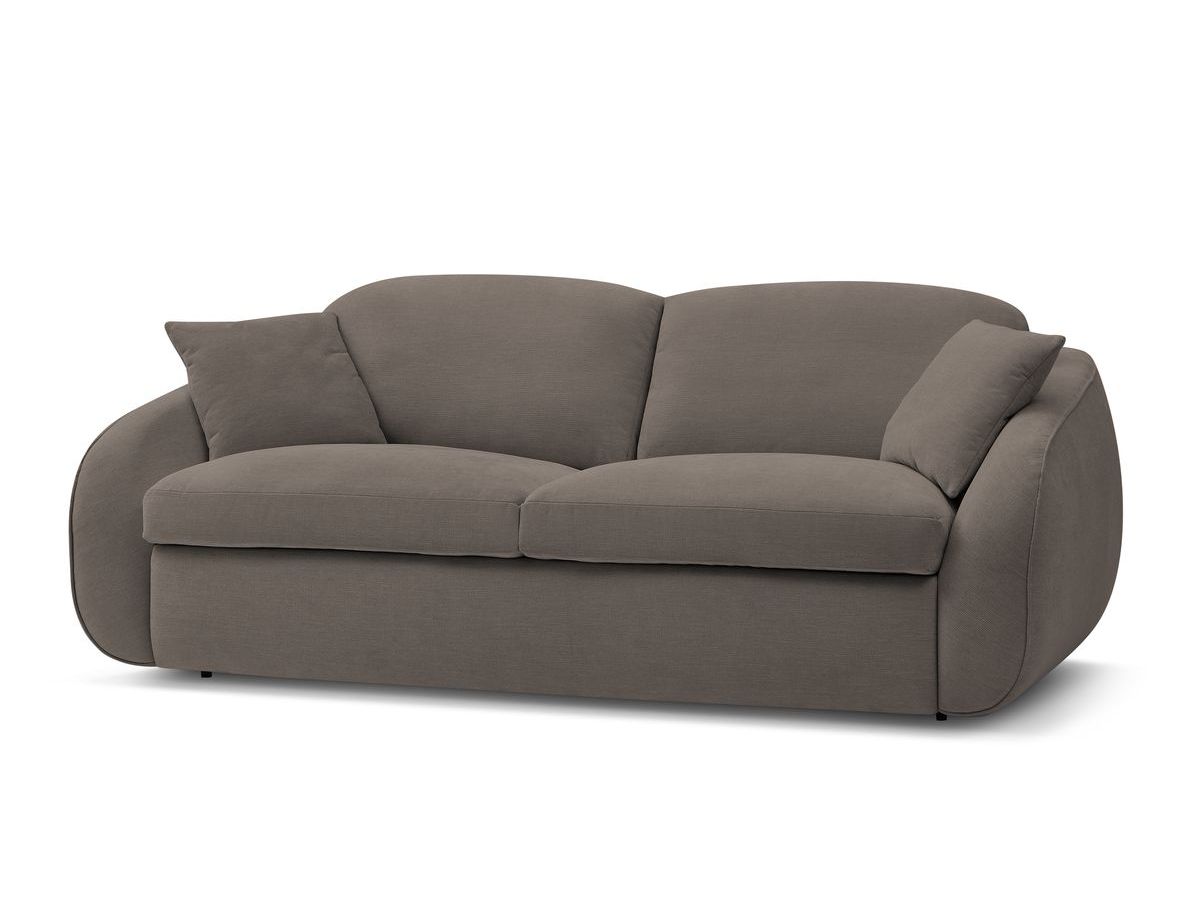Canapé droit convertible CEZANNE ouverture express tissu lisse