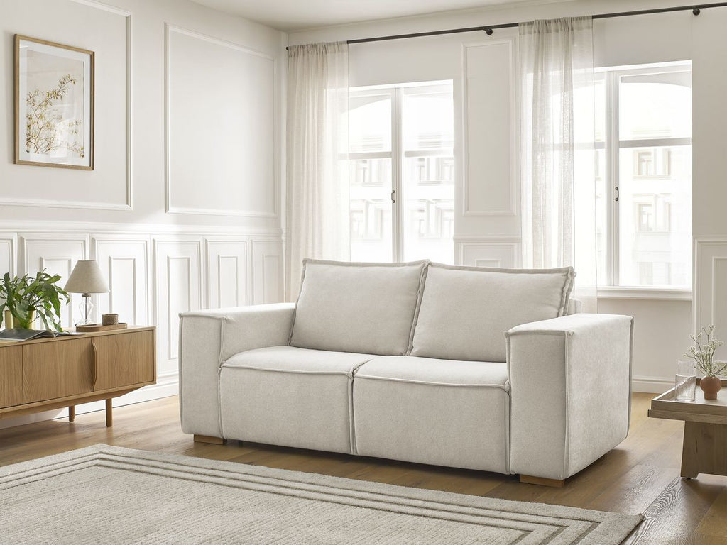 Canapé droit convertible CHELSEA ouverture express tissu texturé