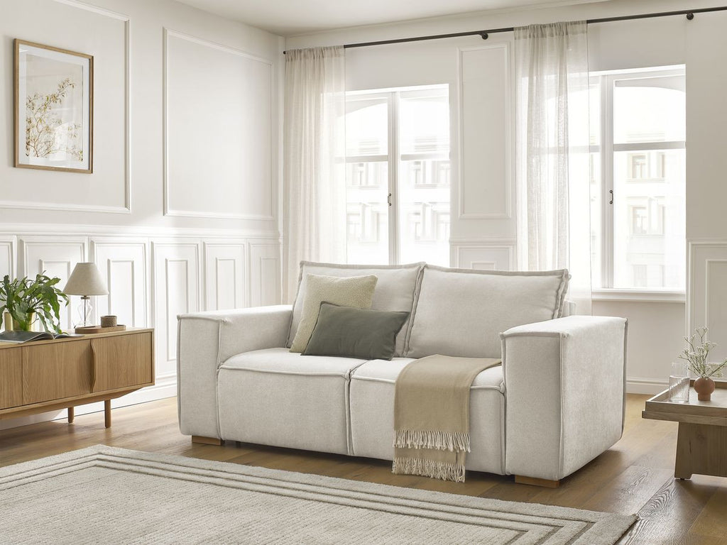 Canapé droit convertible CHELSEA ouverture express tissu texturé
