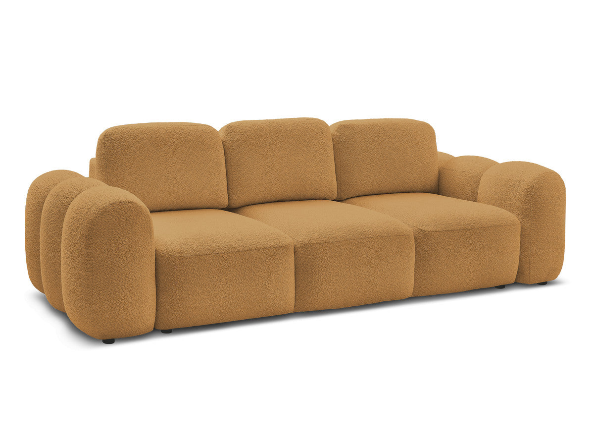 Canapé droit convertible coffre 3 places MONTAIGNE tissu bouclette